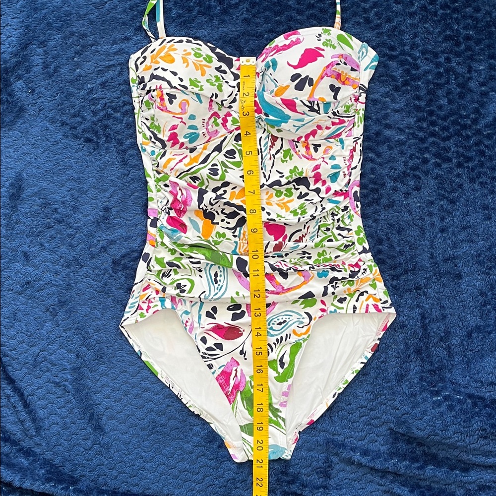 Anne Cole Sz 6 Floral Halter One Piece Swimsuit Multicolor Bright Garden Print - Picture 15 of 15